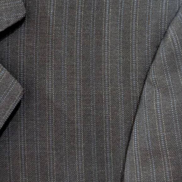 Canali Super 120's Italy Men's EU 50R Black Wool Pinstripe Blazer Three Button - Picture 8 of 11